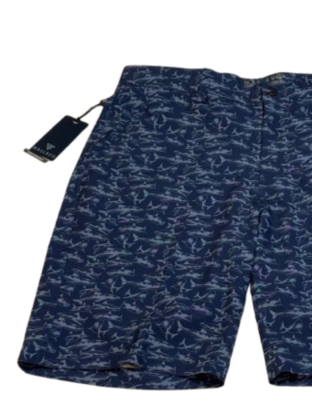 NWT Men's Maelreg Proflex Performance Golf Shorts w Shark Print Size 32 MGGS005